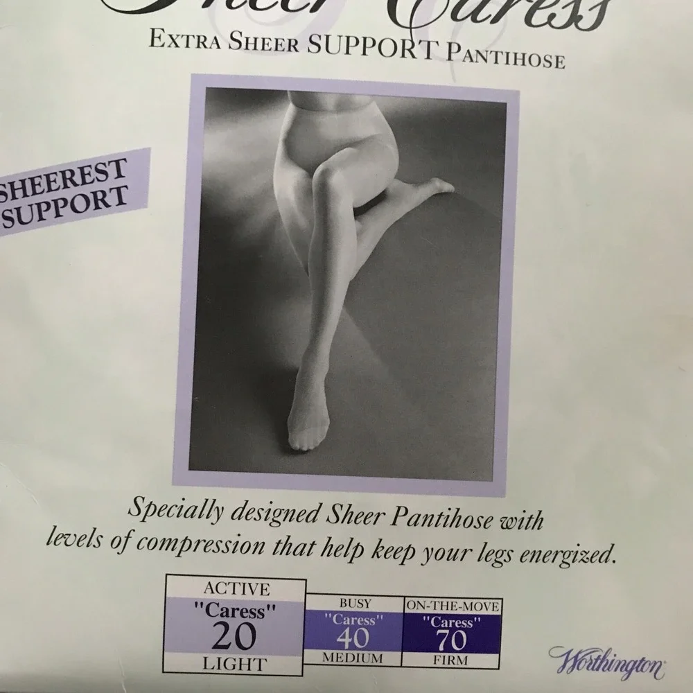Sheer Caress VINTAGE NWT‎ 20 Light Support Control Top Pantyhose